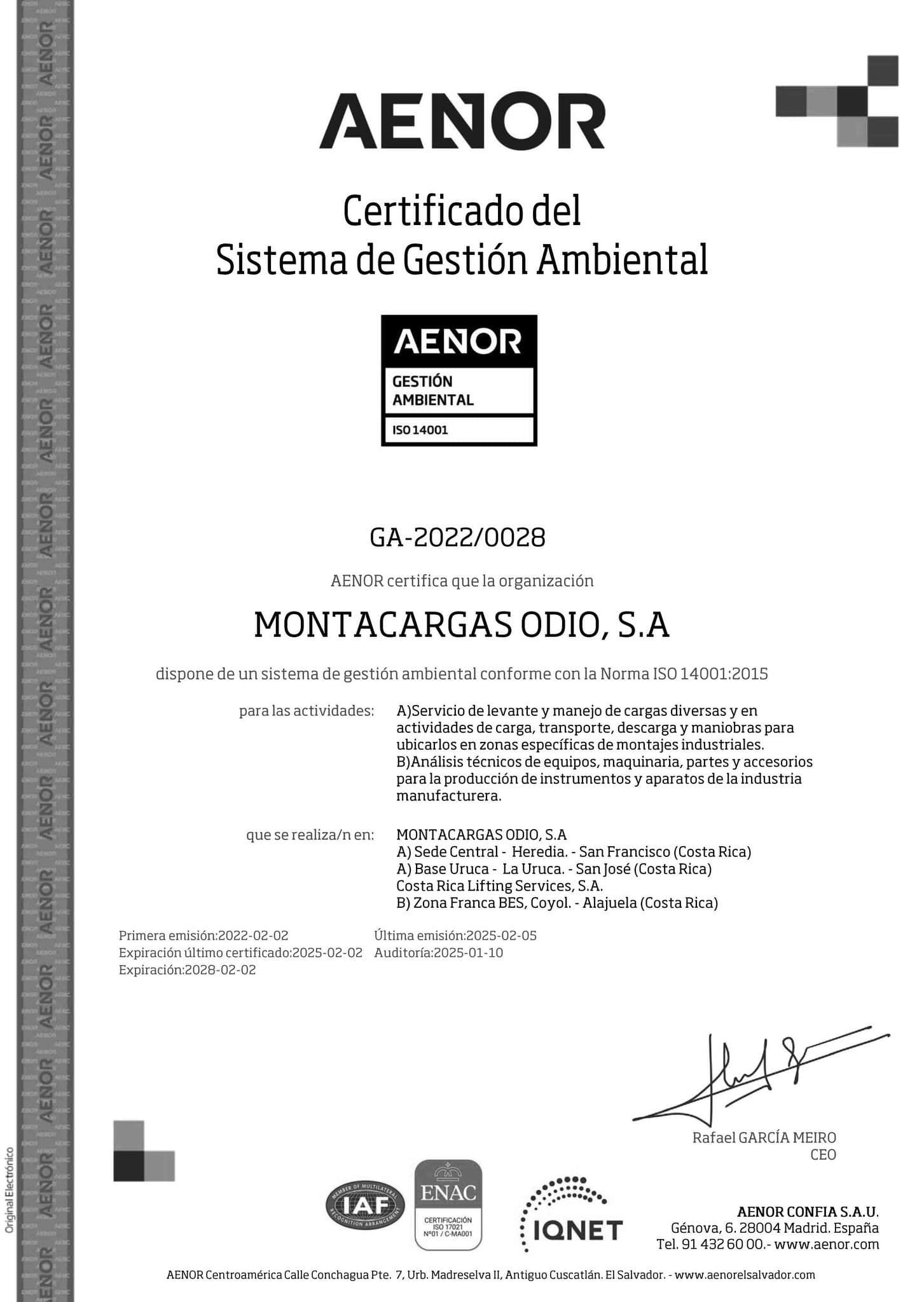 ¡Re-Certificados ISO 14001!
