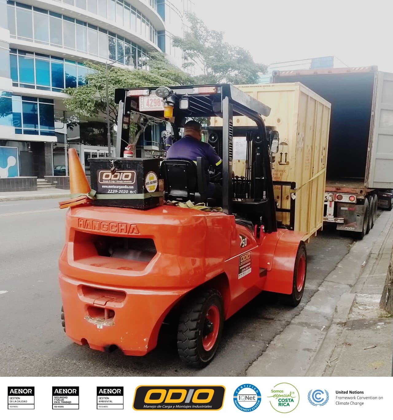 ¡Descargas con montacargas de 5 toneladas!